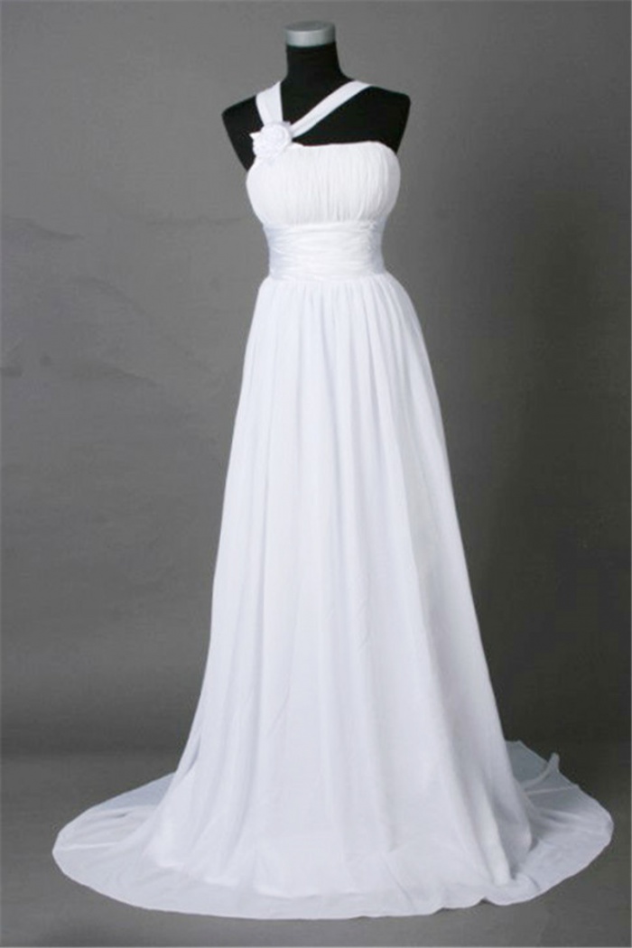 white one shoulder bridesmaid dress