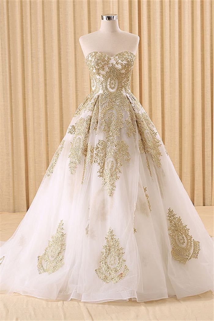 white dress ball gown