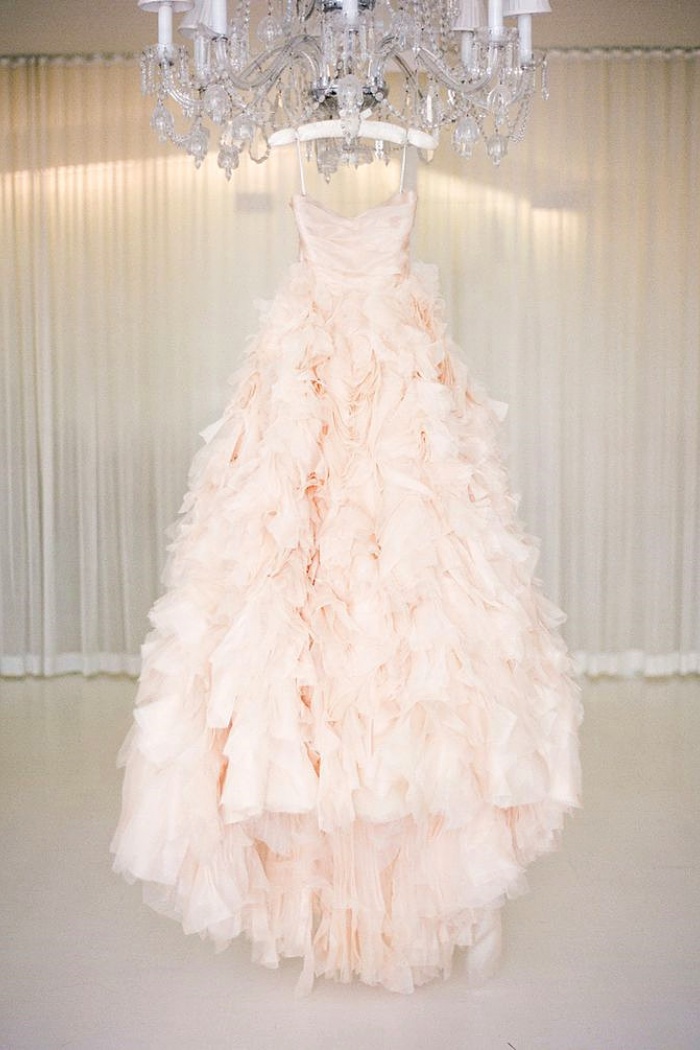 a line ruffle wedding dress