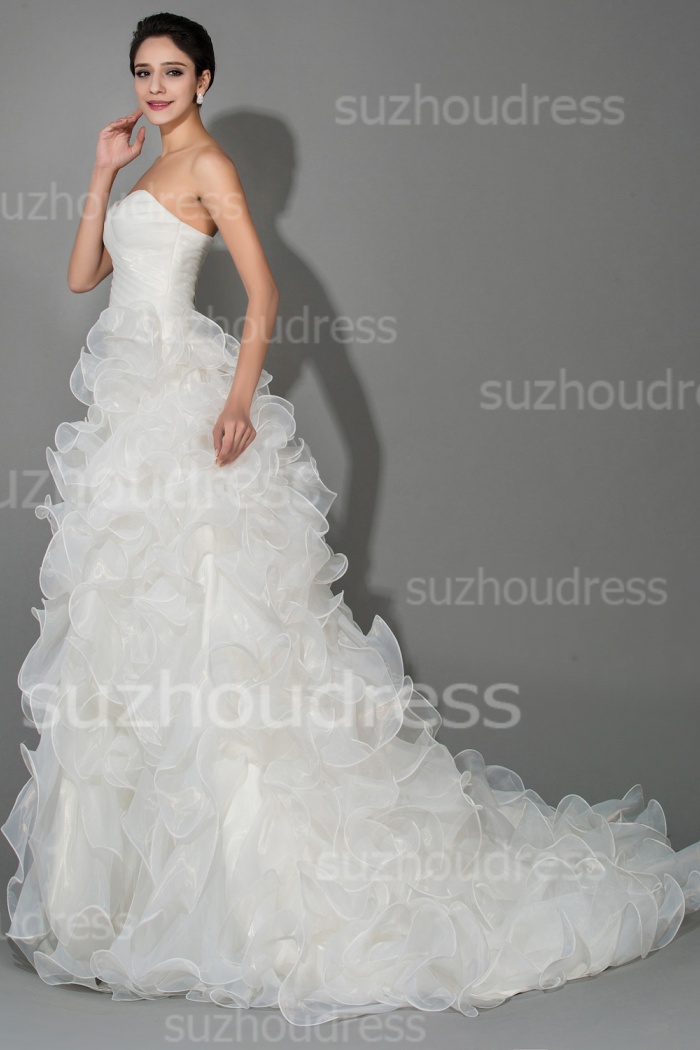 Lace Wedding Dresses Ball Gowns with Ruffles