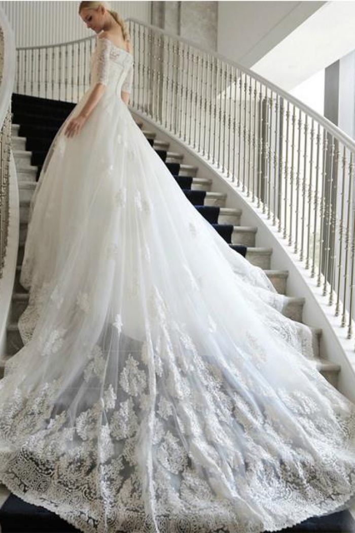 cathedral wedding gown