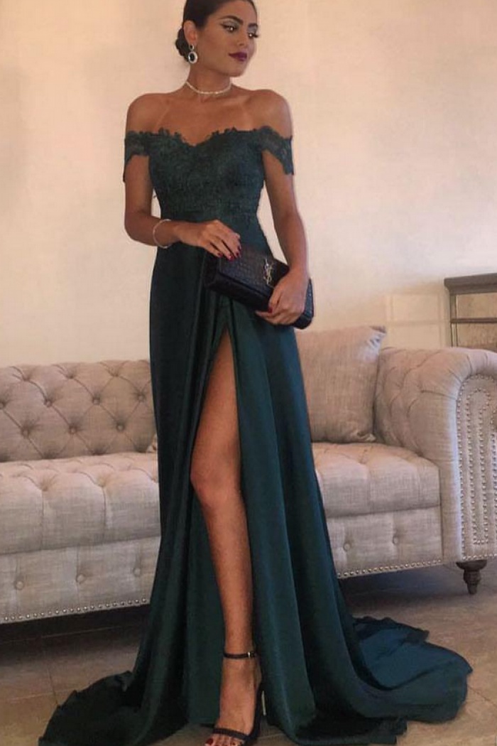 green long prom dresses