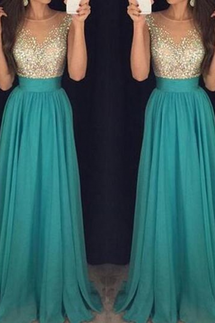 teal formal dress long
