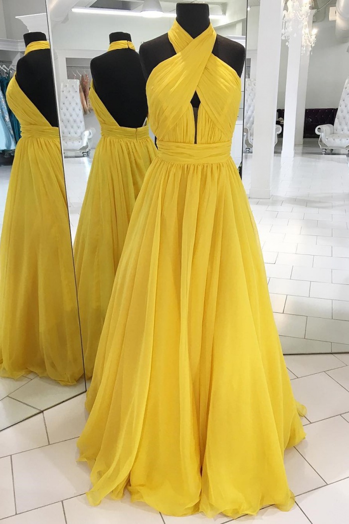yellow dress evening