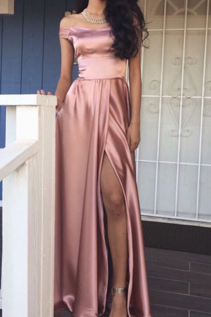 long formal dress with slit