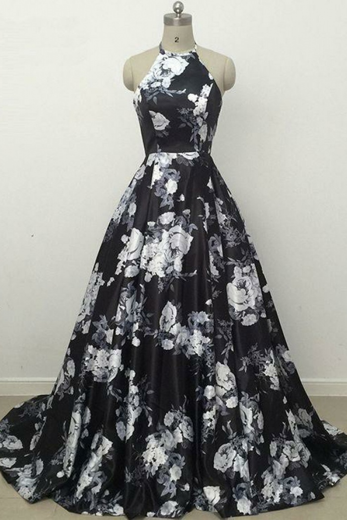 printed formal dress
