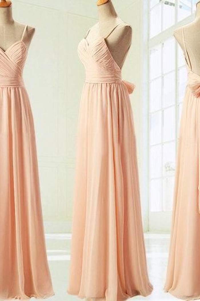 peach v neck dress