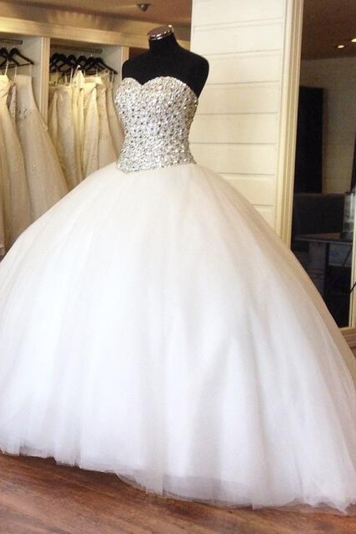 beaded ball gown wedding dress