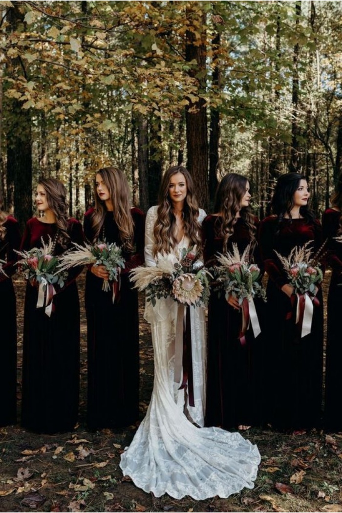 velvet bridesmaid dresses