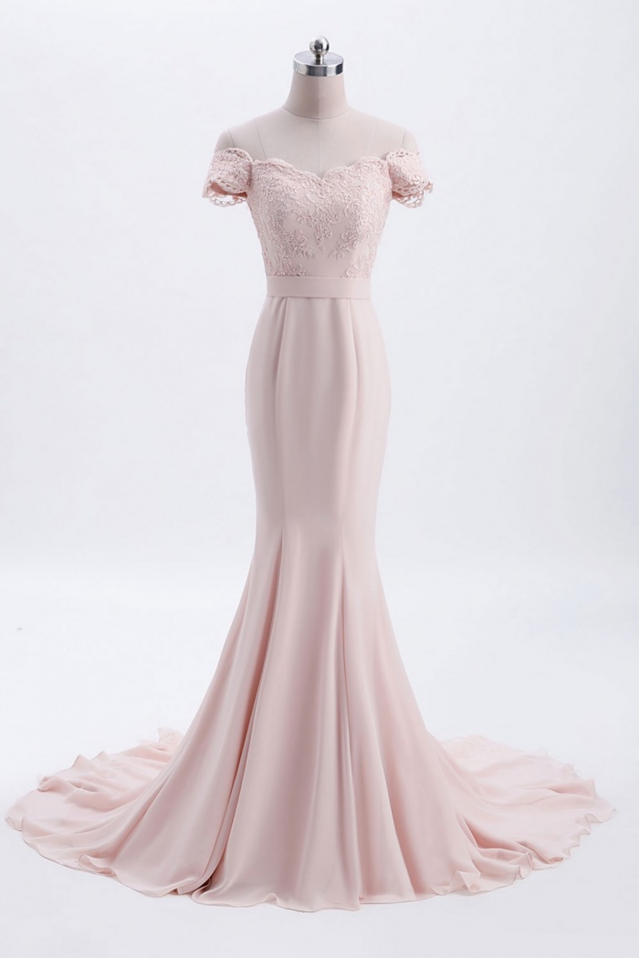straight wedding dress with train