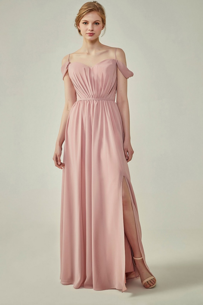 cold shoulder spaghetti strap dress