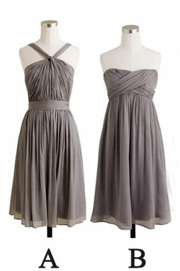 simple grey bridesmaid dress