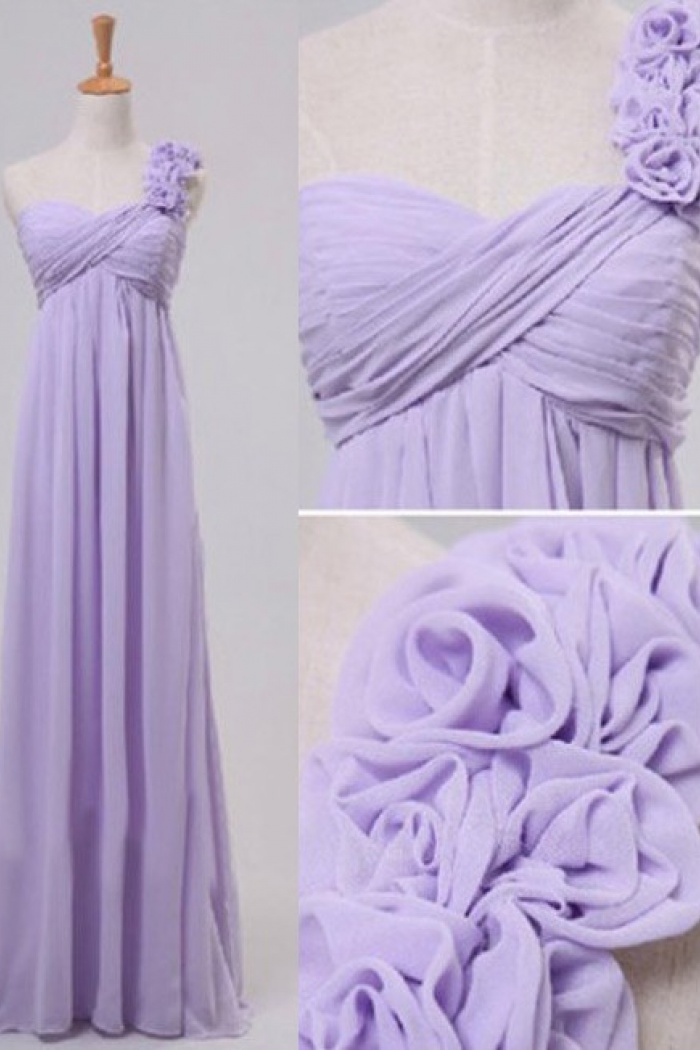 lavender one shoulder dress