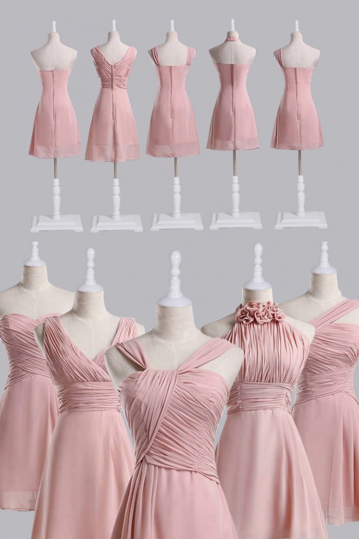 coral chiffon bridesmaid dresses