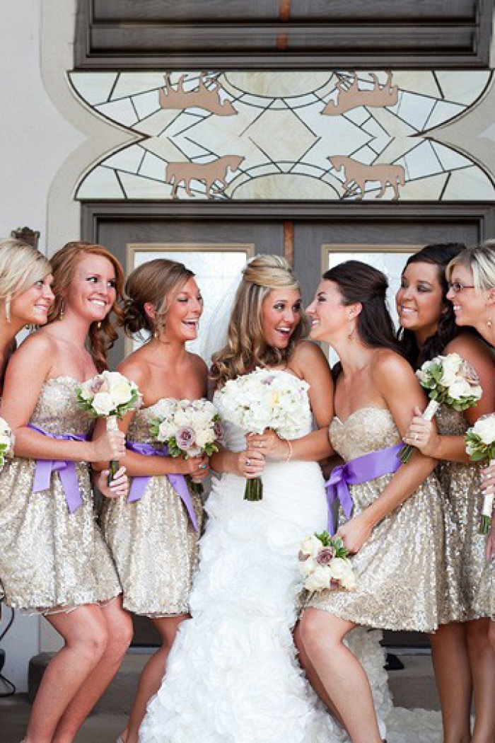 purple silver bridesmaid dresses