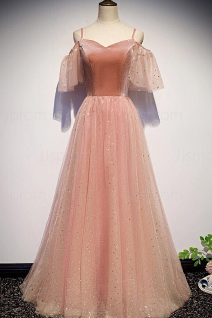 Prom Frocks PF1127 Tea Rose Pink Sparkle Tulle Prom Dress main image 1