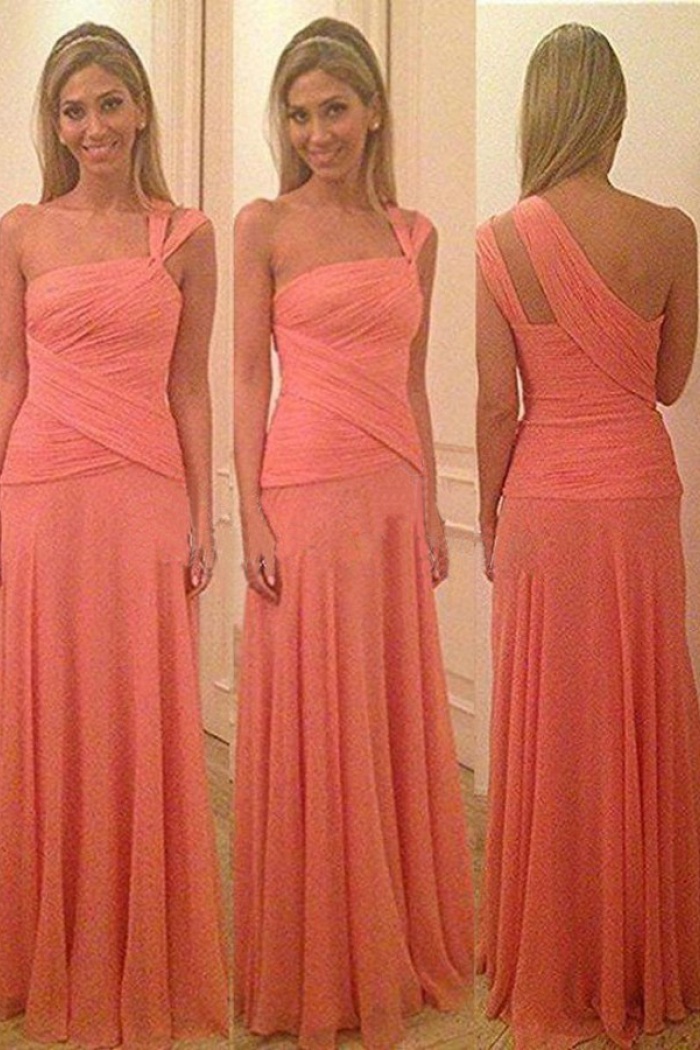 sachin and babi light blue dress Chiffon Floor-Length One-Shoulder Dress With Flower