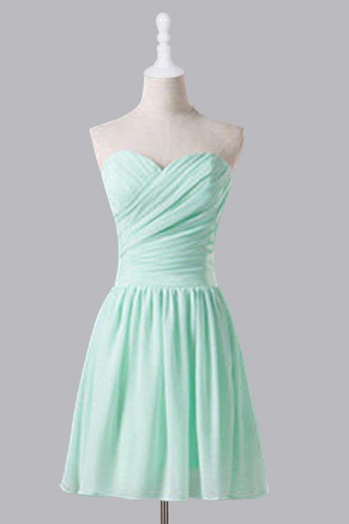 mint green knee length dress