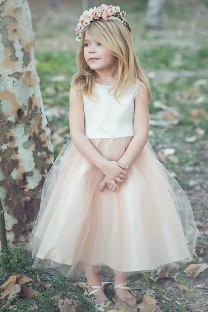 flower girl blush dress