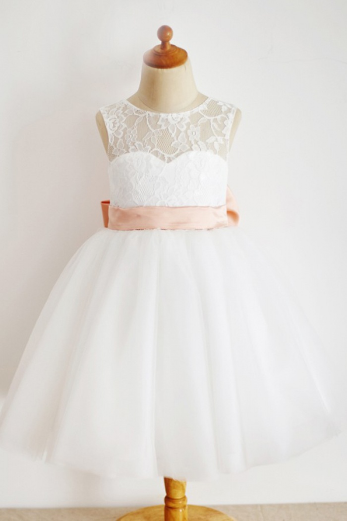 white and pink frock