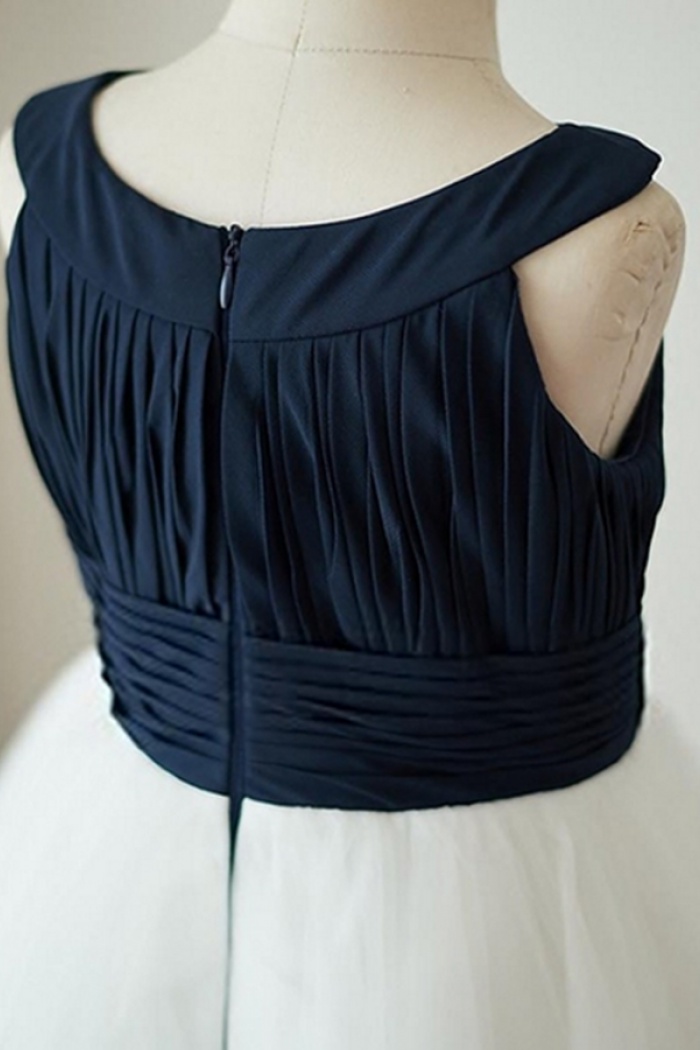 navy blue and white flower girl dresses