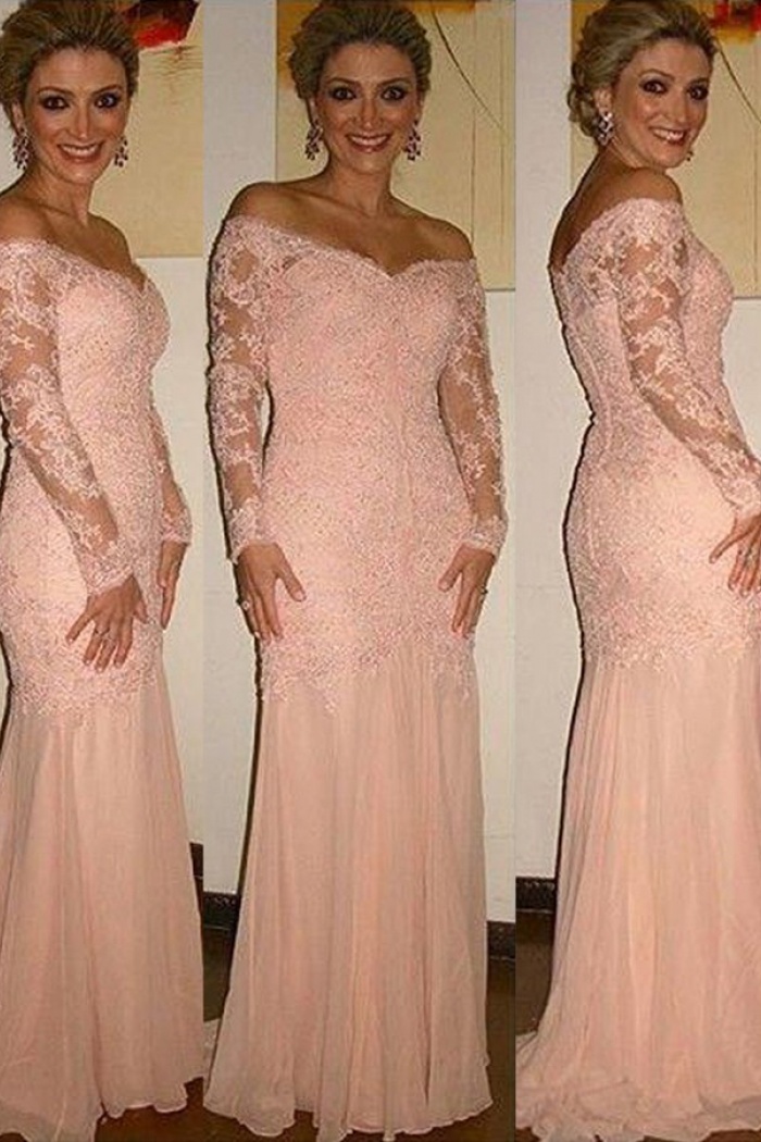mother of bride off shoulder dress