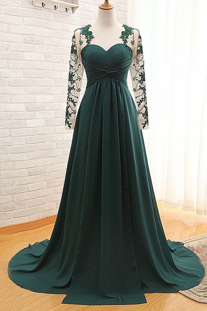 Dark Green Mother of the Bride Dress